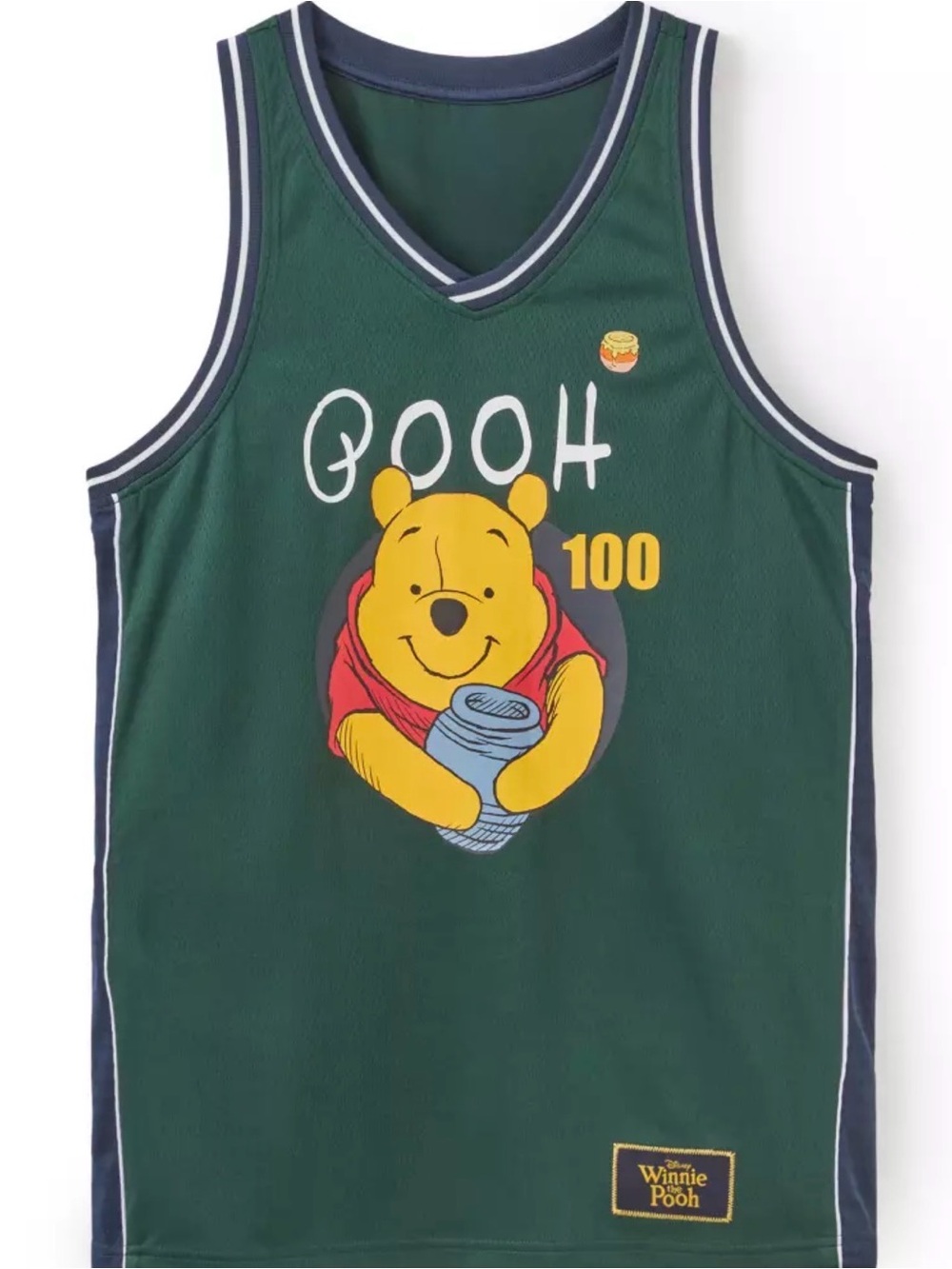 Disney Green Winnie the Pooh Sleeveless Jersey with Navy Trim